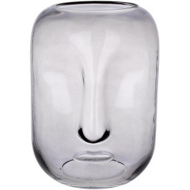 Скляна ваза BonaDi Face 18х25 см Сірий DP233176
