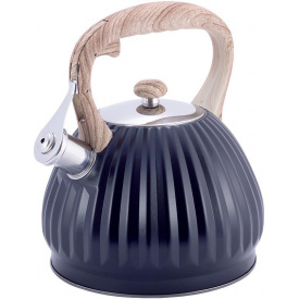 Чайник из нержавеющей стали со свистком 3 л черный Kamille