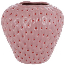 Керамічна ваза BonaDi Полуниця 17х18 см Рожево-червоний DP231176