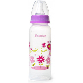 Бутылочка для кормления детская Baby Цветочная поляна 240 мл Fissman DP43963