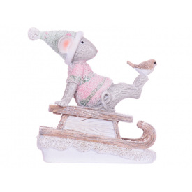 Настольная фигурка Мышка на санках 11х11 см Lefard AL226624