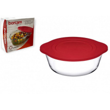 Форма круглая с силиконовой крышкой Borcam 1,45 л стеклянная Pasabahce 59123
