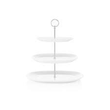 Блюдо 3-х ярусне Ardesto 32*32 см порцеляна біла AR3707