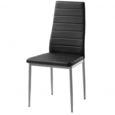 Стілець H261 bis алюміній/чорна екошкіра