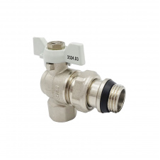 Кран-американка V&amp;G Optima 1/2" ВН угловой белая бабочка