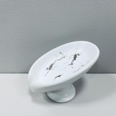 Мыльница керамическая A-PLUS 3988 h - 9,7 см Белый мрамор Мукачево