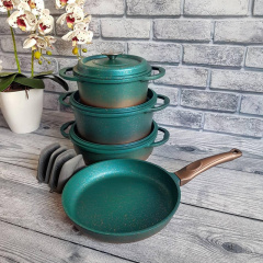 Набір посуду 9 предметів O.M.S. Collection зелений OMS 3049-Blue Київ