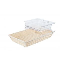 Корзинка One Chef с открывающейся крышкой-колпаком 53х33х14,8 см Вишневое