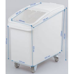 Контейнер для сипучих інгредієнтів напольний, на колесах, об’єм 102 літри Київ