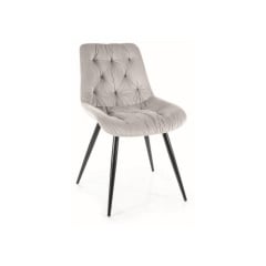 Стілець PRAGA VELVET чорний каркас/світло-сірий BL.03 Вольнянск
