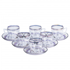 Чайний сервіз на 6 персон скляний TS Kitchen Clear синій (HP569) Рівне