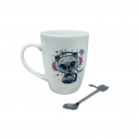Чашка порцелянова з ложкою Ardesto Music AR3041BS 320 мл