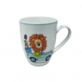 Чашка порцелянова Vittora VT-C-120340 Звірятка на транспорті Лев 340 мл