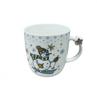 Чашка фарфоровая BonaDi 311-135 Beautiful Winter Снеговик 360 мл