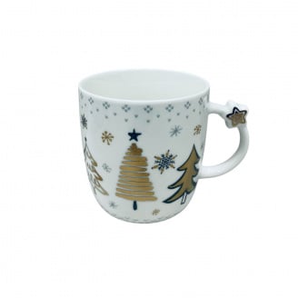 Чашка фарфоровая BonaDi 311-135 Beautiful Winter Елки 360 мл