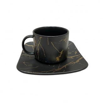 Чашка з блюдцем порцелянова BonaDi 805-730 380 мл Мармурова Розкіш