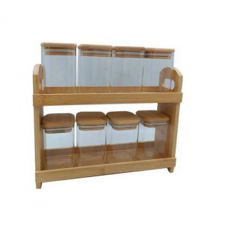 Набір ємностей для спецій на підставці Vittora VT-8903-8 8 шт 230 мл