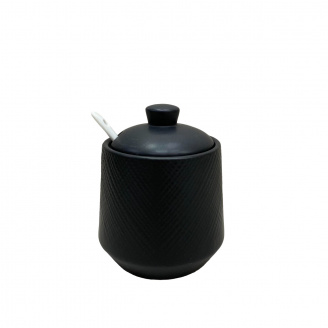 Цукорниця з ложкою Maestro MR-20001-09 h-11 см Black
