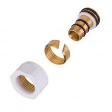 Переходник латунный Schlosser M22x1,5x16х2 mm PEX В белый (602600005)