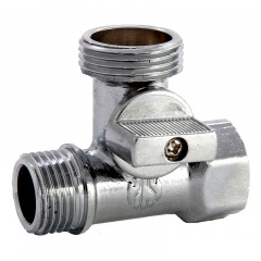 Кран триходовий АSCO 1/2"х3/4“х1/2” для пральних машин хром Чернигов