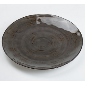 Тарелка сервировочная керамическая плоская TS Kitchen 26 см коричневый (HP23393)