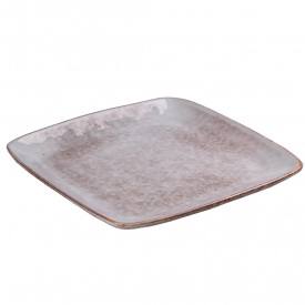 Тарілка TS Kitchen плоска квадратна з порцеляни 26,5см бежевий (HP631)
