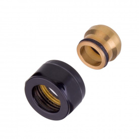 Переходник латунный Schlosser M22x1,5x15 mm Cu В черный матовый (602500002.RAL90051)