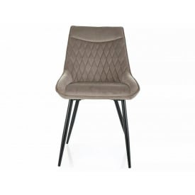 Стілець AGAT VELVET чорний каркас/темний беж 40