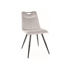 Стілець ORFE VELVET чорний каркас/світло-сірий BL.03
