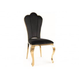 Стілець QUEEN VELVET золотий каркас/чорний BL.19