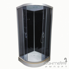 Душевой бокс Atlantis AKL 1325 P-T ECO GR профиль хром, задние стенки черные, двери тонированные