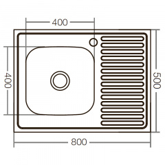 Кухонна мийка накладна Zerix Z8050L-06-160E satin (ZX1612) Харків