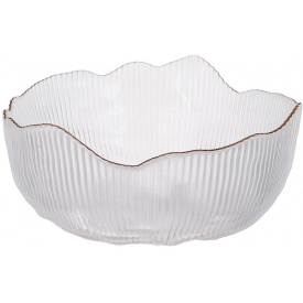 Салатниця Pivonia 13х6 см Прозорий із золотом BonaDi DP232997