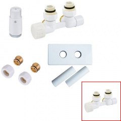 Комплект нижнього підключення кутовий Schlosser Duo-plex Mini (Comple Selection) GZ 1/2 x 16x2 mm лівий + комплект трубок з подвійною розеткою Чернігів