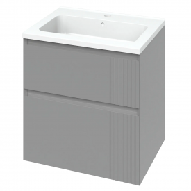 Тумба в ванную Mirater Родео 600х630 подвесная, с умывальником Родео 60, серая