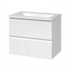 Тумба в ванную Mirater Карина 600х585 подвесная, с умывальником Родео 60, белая