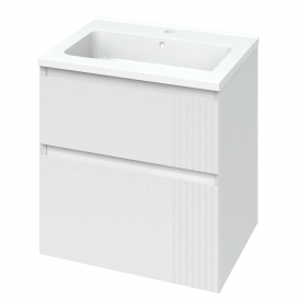 Тумба в ванную Mirater Родео 600х630 подвесная, с умывальником Родео 60, белая