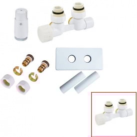 Комплект нижнего подключения угловой Schlosser Duo-plex Mini (Comple Selection) GZ 1/2 x 15mm левый + комплект трубок з двойной розеткой