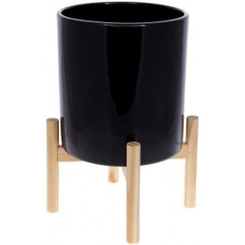 Кашпо декоративное Черная керамика BonaDi