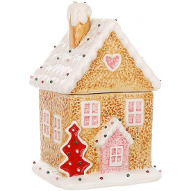 Ємність з кришкою BonaDi Gingerbread house для сипучих продуктів 850 мл Різнокольоровий DP232110