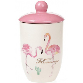 Банка Bona керамическая Pink Фламинго 800 мл с крышкой DP37794