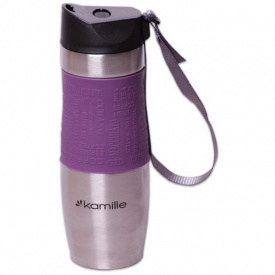 Термокухоль 480 мл Kamille з нержавіючої сталі TPR-накладка КМ-2051