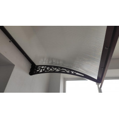 Металевий збірний навіс (козирок) над дверима Dash'Ok 3.05x1.5 м Style, мідь антик, мон 4 мм, прозр Лосинівка