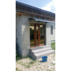 Металевий збірний навіс (козирок) над дверима Dash'Ok 2.05x1.5 м Hi-tech, чорний, мон 3 мм, бронза Токмак