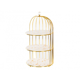 3-х ярусное блюдо для сервировки Golden Marble 47х25 см Lefard