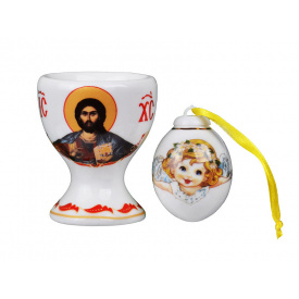 Подставка под яйцо и сольница 2 предмета Святой 6 см Lefard