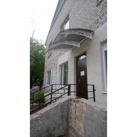 Металевий збірний навіс (козирок) над дверима Dash'Ok 2.05x1 м Style, білий, мон 4 мм, бронза