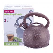 Кухонный чайник со свистком из нержавеющей стали brown 3л KL225952 Kamille