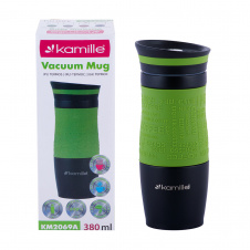 Термокружка из нержавеющей стали с tpr-вставкой Kamille KL225891 380 ml Green