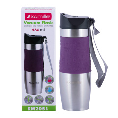 Термокружка из нержавеющей стали Kamille 480 ml Сиреневый (KL225860) Житомир